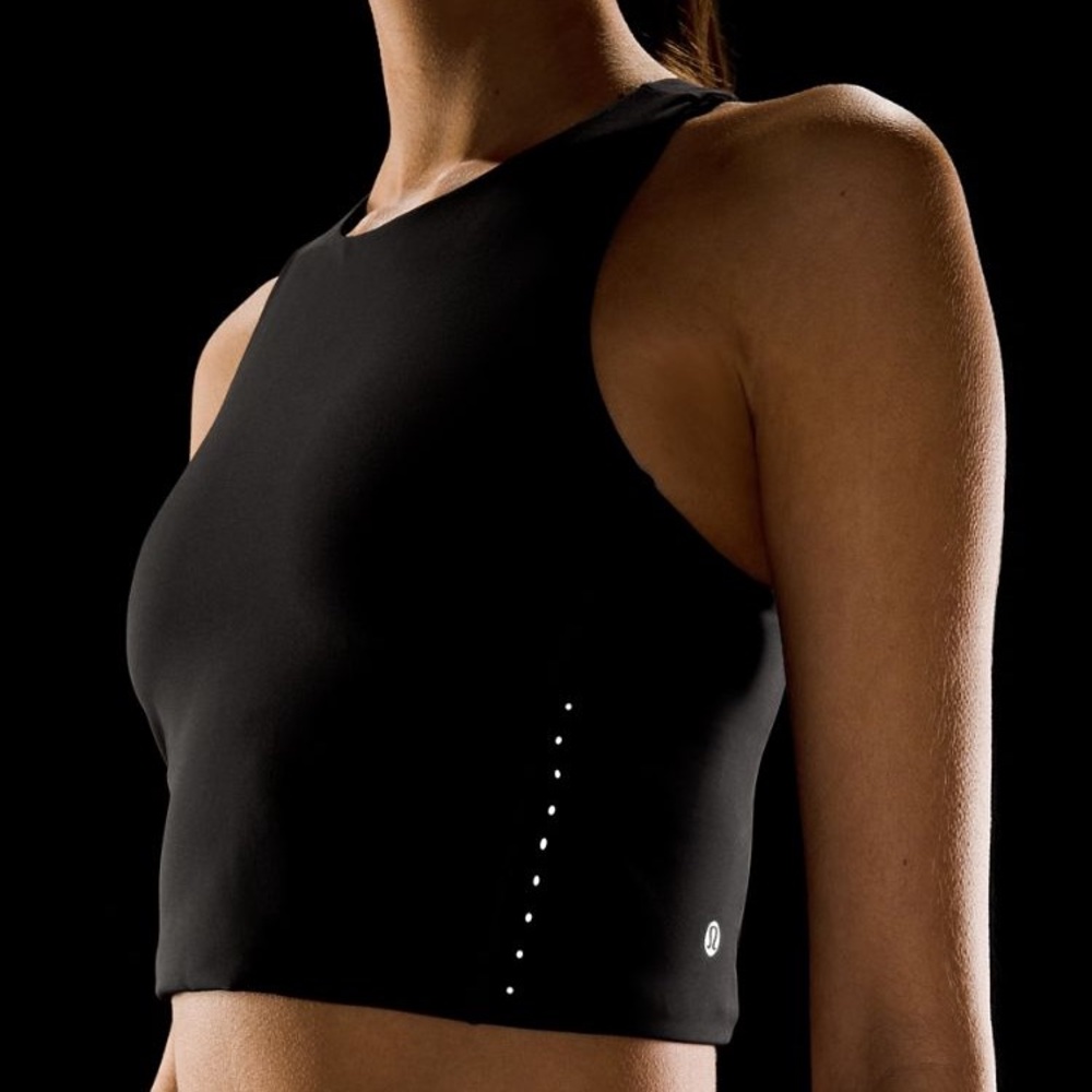 Black High-Neck Crop Top